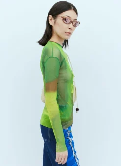 Long Sleeve Mesh Top
