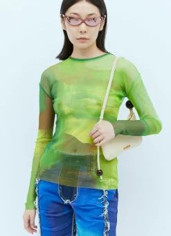 Long Sleeve Mesh Top