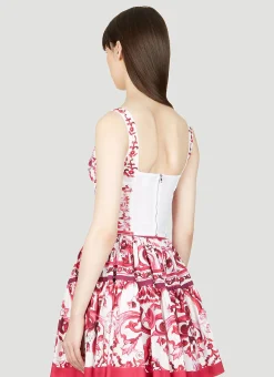 Majolica Print Bustier Top