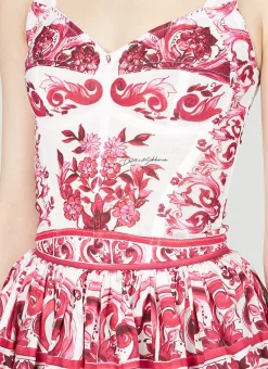 Majolica Print Bustier Top