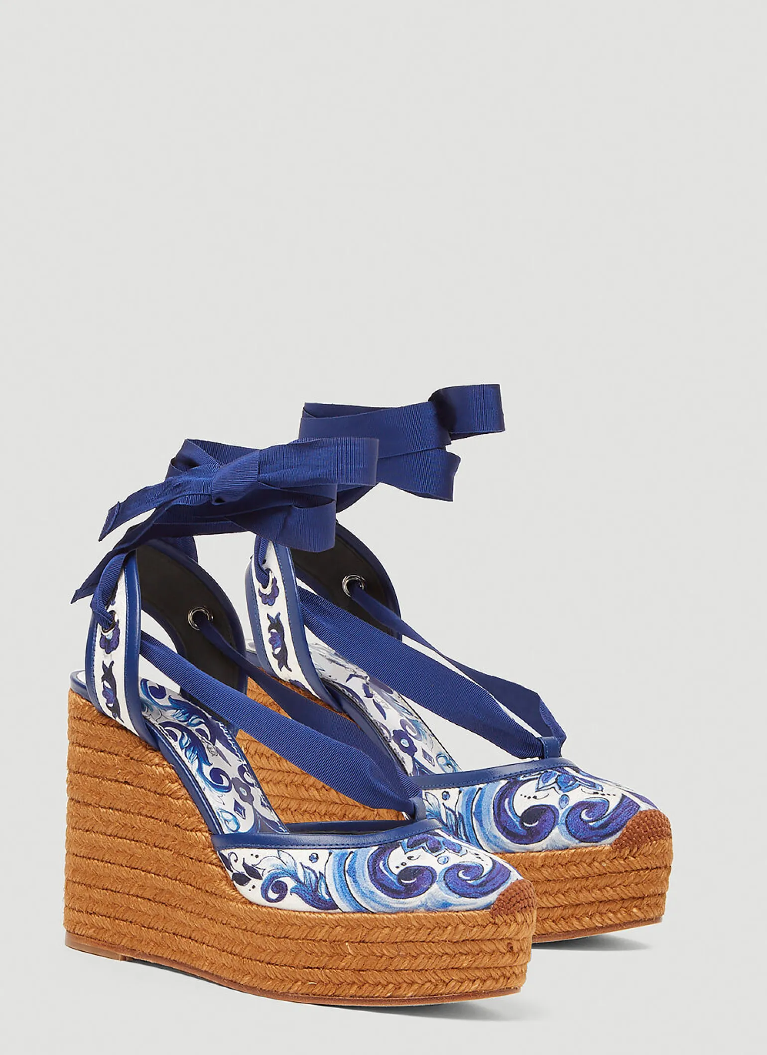 Majolica Print Espadrille Wedges