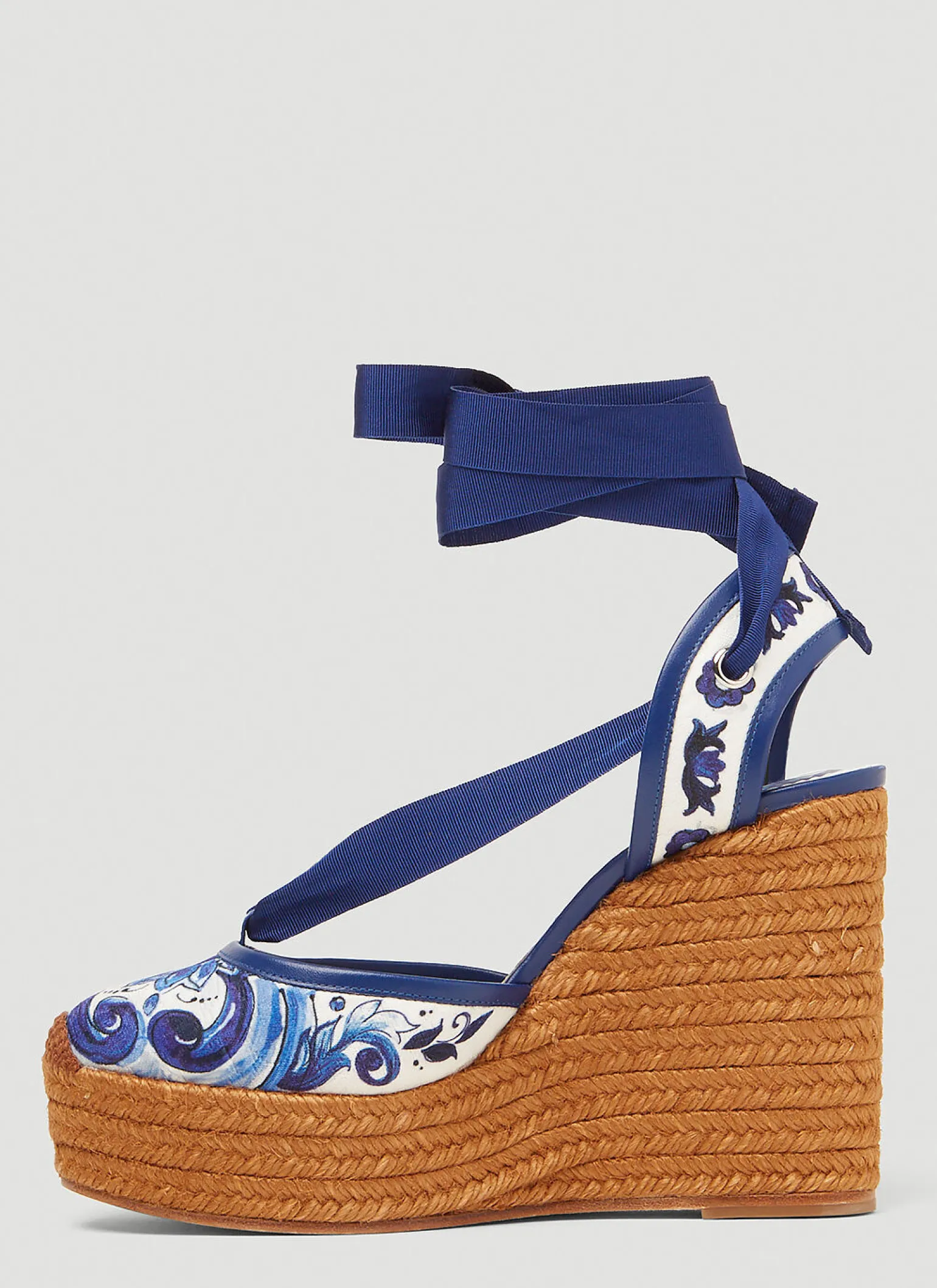 Majolica Print Espadrille Wedges