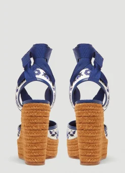 Majolica Print Espadrille Wedges