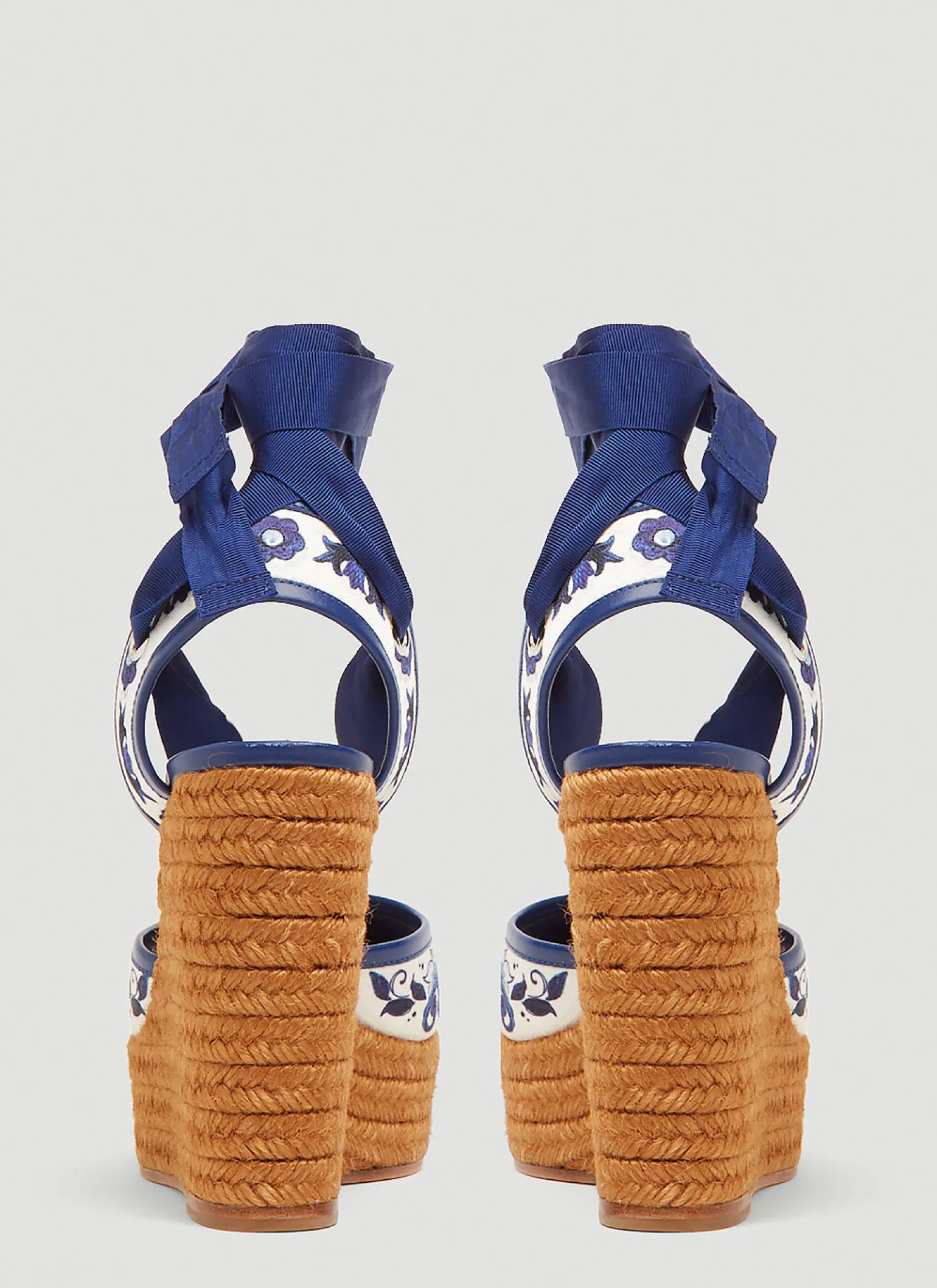 Majolica Print Espadrille Wedges