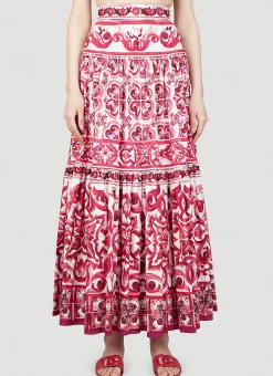 Majolica Print Maxi Skirt
