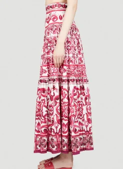 Majolica Print Maxi Skirt
