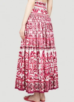 Majolica Print Maxi Skirt
