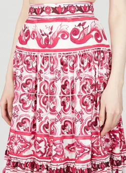 Majolica Print Maxi Skirt