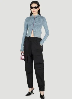 M-Anafi Ribbed Zip Top