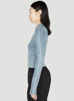 M-Anafi Ribbed Zip Top
