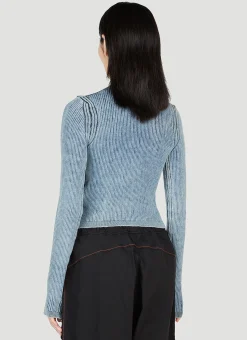 M-Anafi Ribbed Zip Top