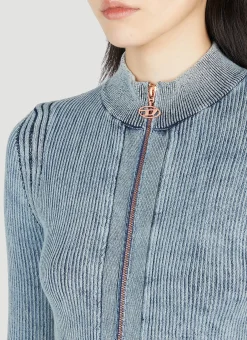 M-Anafi Ribbed Zip Top