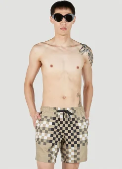 Martin Pixel Check Swim Shorts