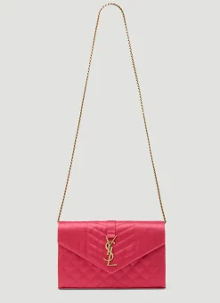 Matelasse Envelope Chain Wallet