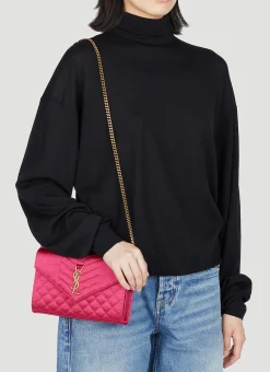 Matelasse Envelope Chain Wallet