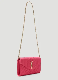 Matelasse Envelope Chain Wallet