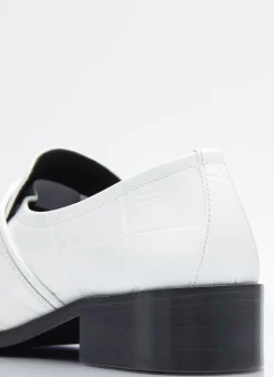 Maxi Croco Embossed Leather Loafers