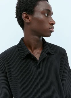 Mc August Pleated Knit Polo Shirt