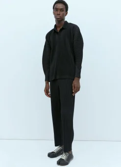 Mc August Pleated Knit Polo Shirt