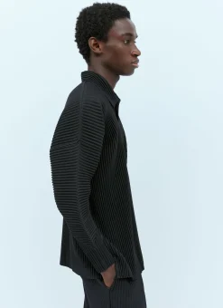 Mc August Pleated Knit Polo Shirt