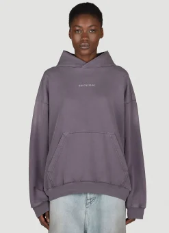 Medium-Fit Logo Print Hooded Sweatshirt