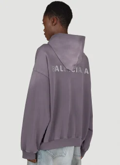 Medium-Fit Logo Print Hooded Sweatshirt