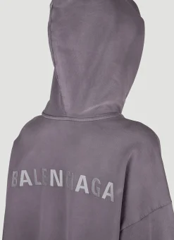 Medium-Fit Logo Print Hooded Sweatshirt