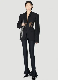 Mesh Corset Panel Blazer