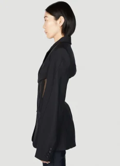 Mesh Corset Panel Blazer