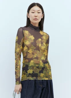 Mesh High Neck Top