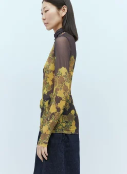 Mesh High Neck Top