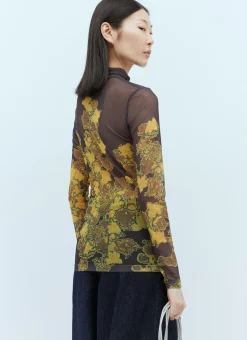 Mesh High Neck Top