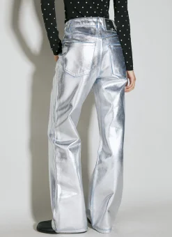 Metallic Coated Denim Jeans