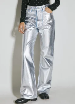 Metallic Coated Denim Jeans