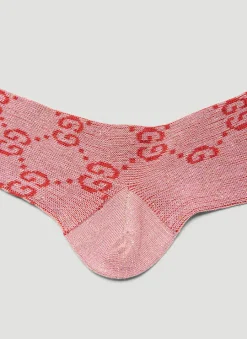 Metallic Interlocking G Motif Calf Socks