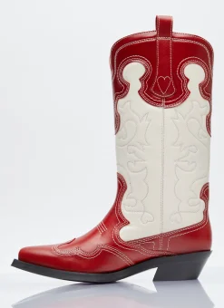 Mid Shaft Embroide Western Boots
