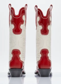 Mid Shaft Embroide Western Boots