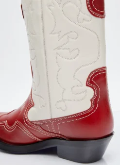 Mid Shaft Embroide Western Boots
