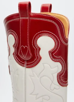 Mid Shaft Embroide Western Boots