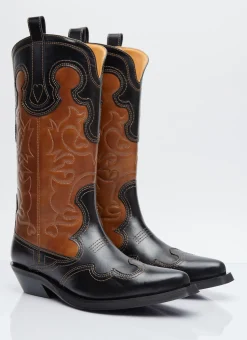 Mid Shaft Embroidered Western Boots