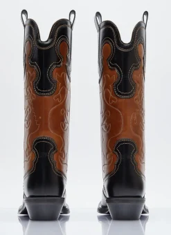 Mid Shaft Embroidered Western Boots