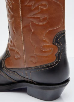 Mid Shaft Embroidered Western Boots