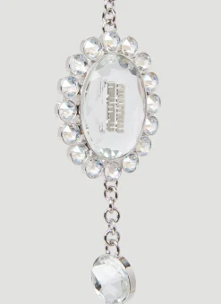 Miu Crystal Leather Handbag