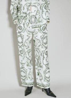 Money Print Silk Pants