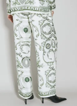 Money Print Silk Pants