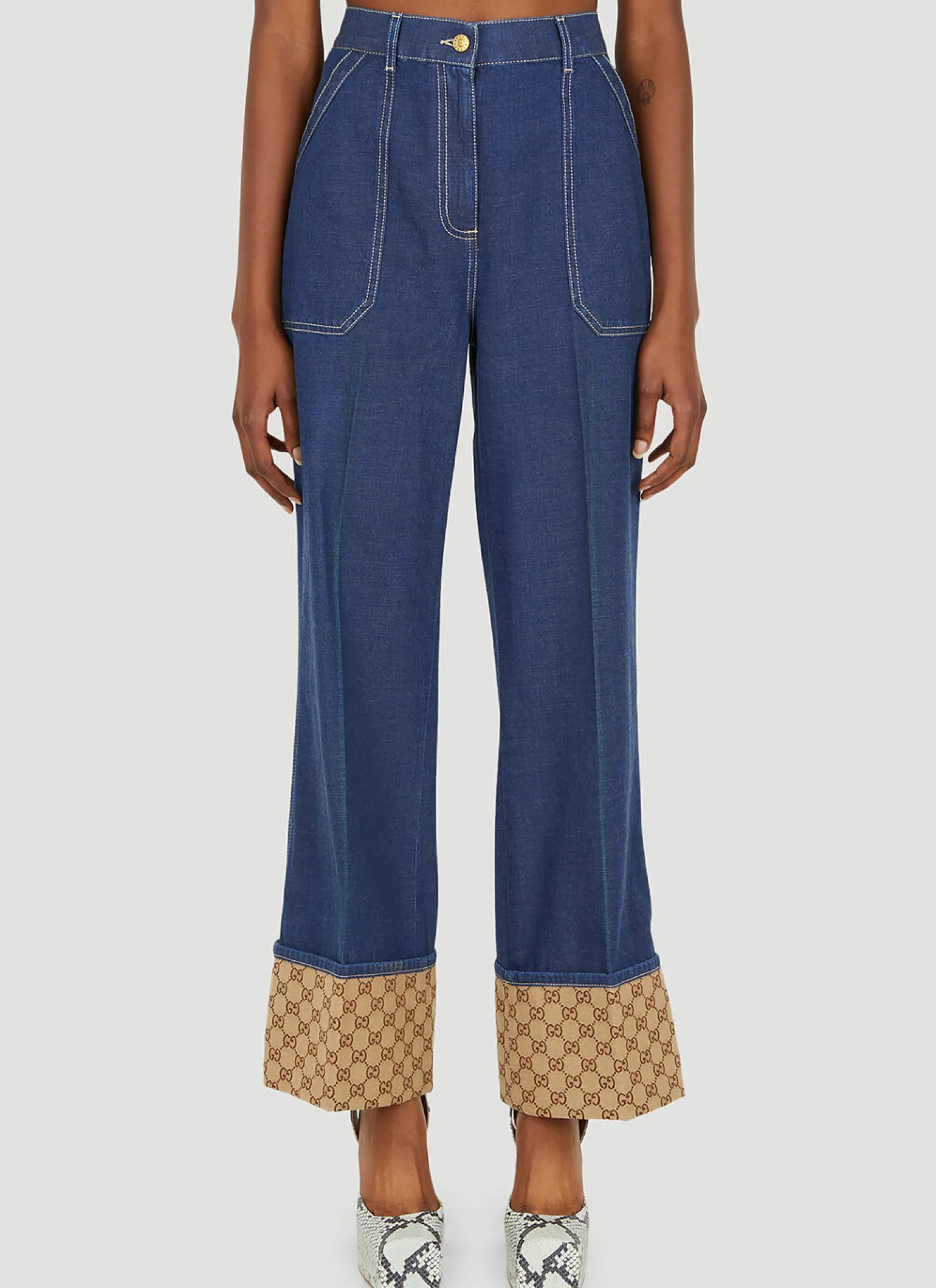 Monogram Cuff Jeans