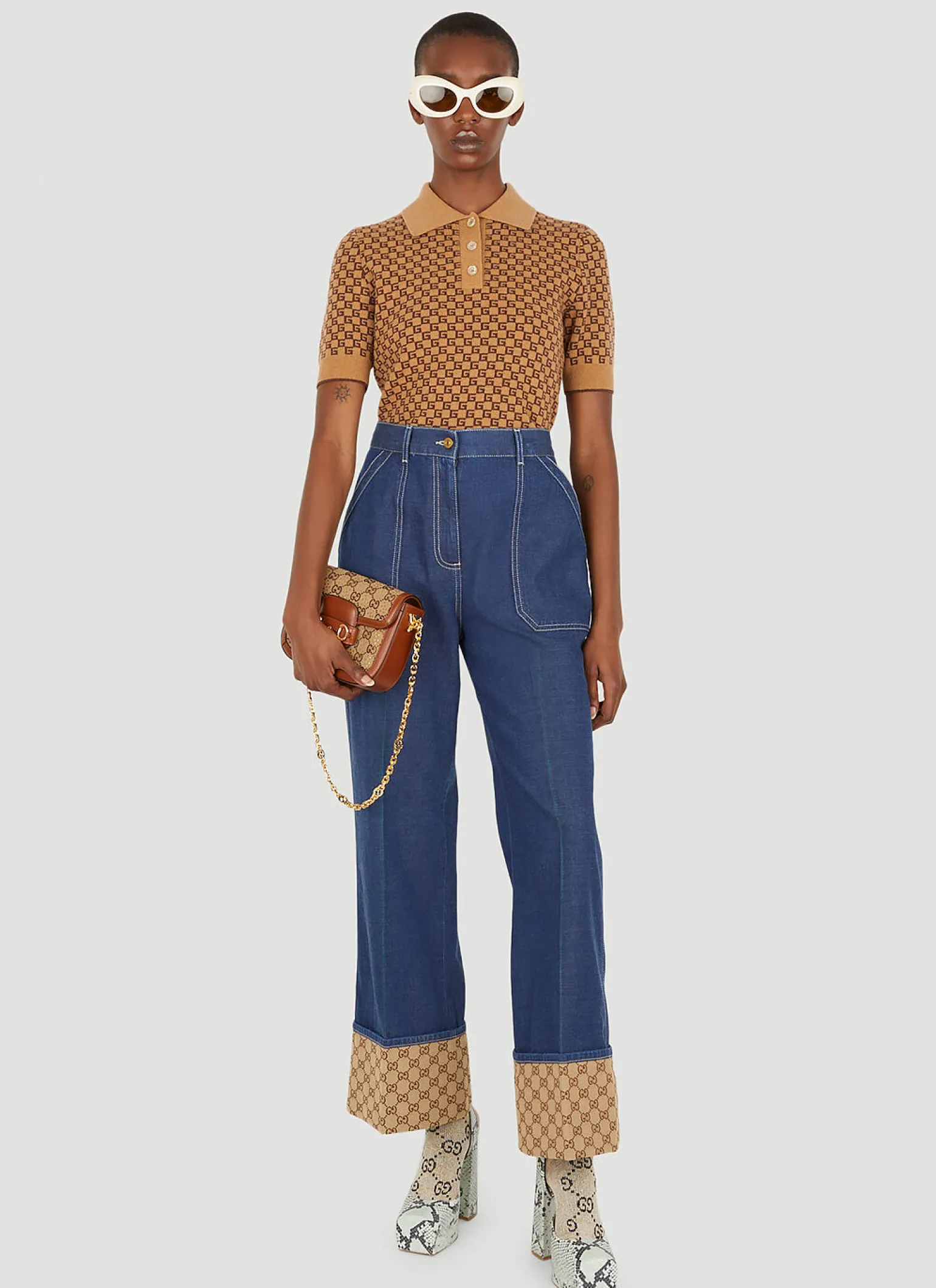 Monogram Cuff Jeans