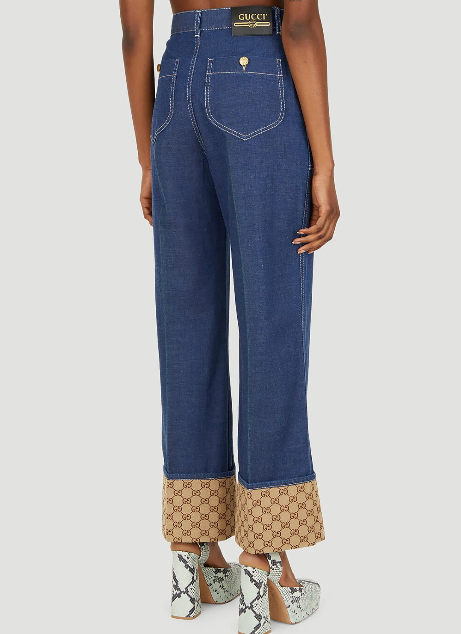 Monogram Cuff Jeans