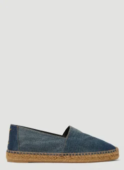 Monogram Embroidered Denim Espadrilles