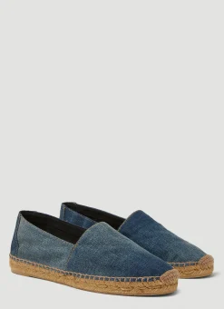 Monogram Embroidered Denim Espadrilles